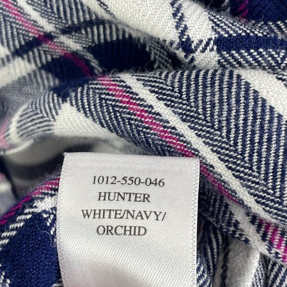 Rails Womens XL Plaid Long Sleeve Button Up Flannel Shirt Navy White Orchid Top - Picture 5 of 10